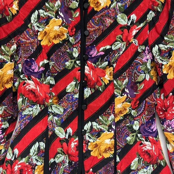 Vintage Richard Warren 100% Silk Floral Jacket - Picture 2 of 11